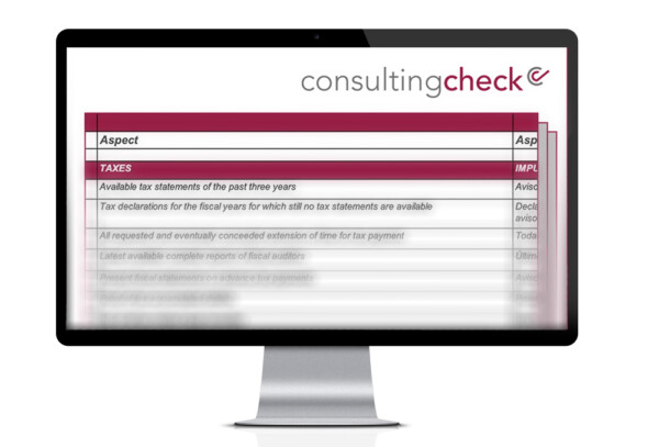 Ein Screenshot der Checkliste für die Tax Due Diligence.